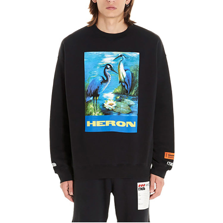HERON PRESTON Heron Crew Sweatshirt 'Black' HMBA003F198080010488