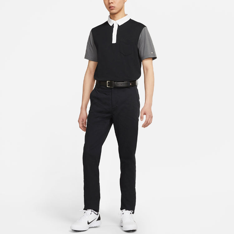 Nike DRI-FIT Player Contrasting Colors Golf Sports Short Sleeve Polo Shirt Black CV3495-010