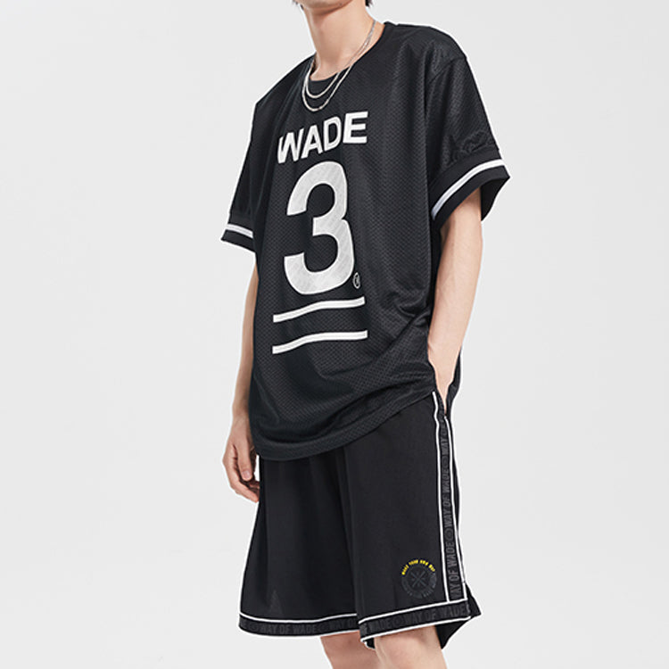 Li-Ning Wade Series Printing Breathable Loose Short Sleeve Black AHSQ189-1