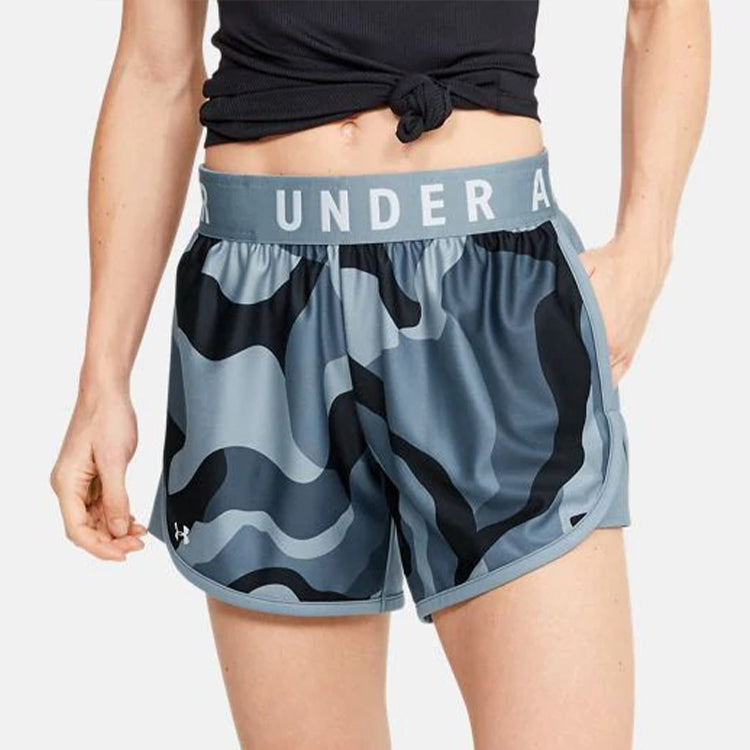(WMNS) Under Armour Play Up 5inch Graphic Shorts 'Blue Camo' 1357820-396