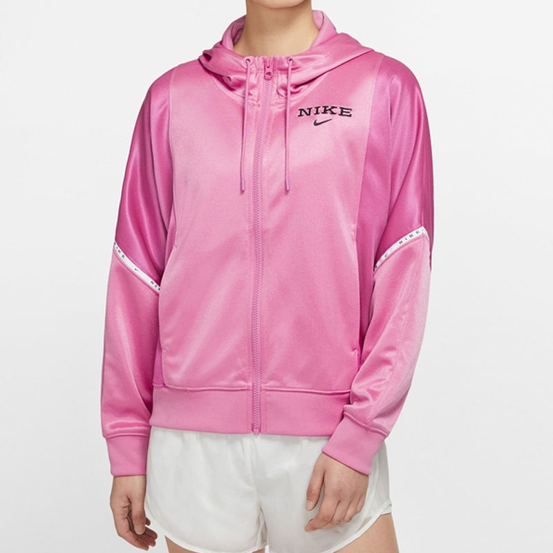 (WMNS) Nike Sportswear Logo Printing Hooded Jacket Coat Pink CJ3678-693