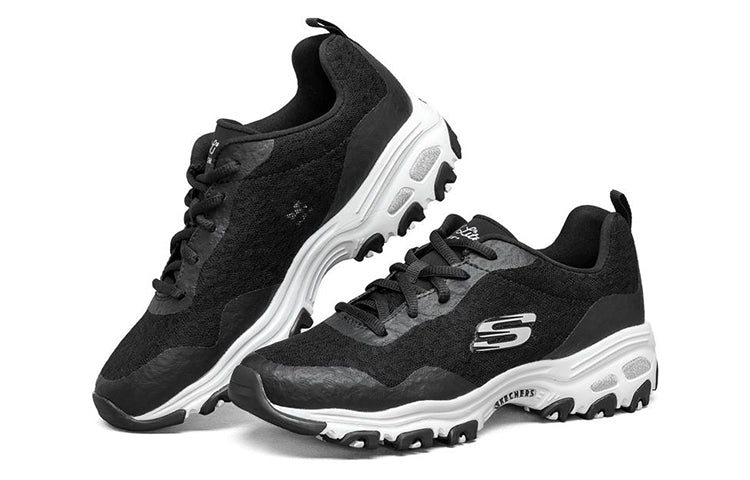 (WMNS) Skechers D Lites 1.0 Low-Top Daddy Shoes Black/White 896002-BKW