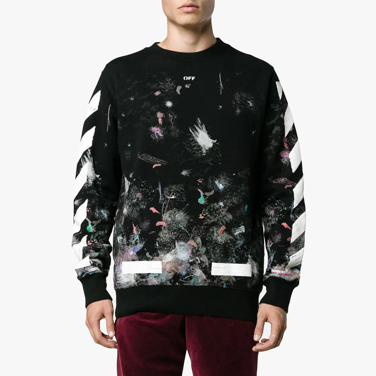 Off-White Galaxy Brushed Print Sweatshirt 'Black' OMBA003F176190309901