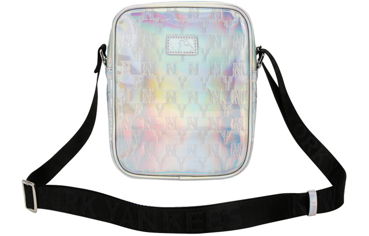 MLB Monogram Series NY New York Yankees Laser Messenger Bag Silver 32BGDA011-50M