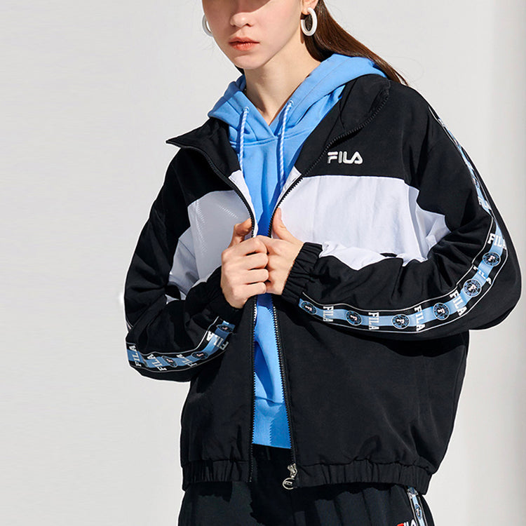 Fila FUSION Contrasting Colors Printing Woven Sports Jacket Black T11W115705F-BK