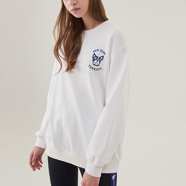 MLB NY Classical Printing Long-Sleeve Fleece Unisex White 31MTC2941-50I