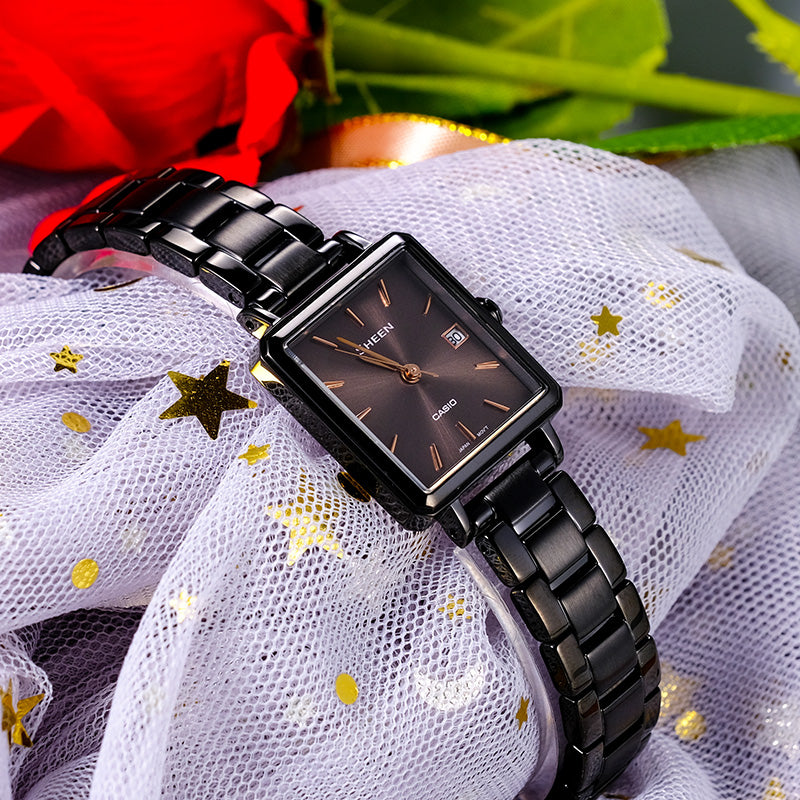CASIO Quartz Waterproof Sapphire Crystal SHEEN Black Analog SHE-4537BD-1AUPRD