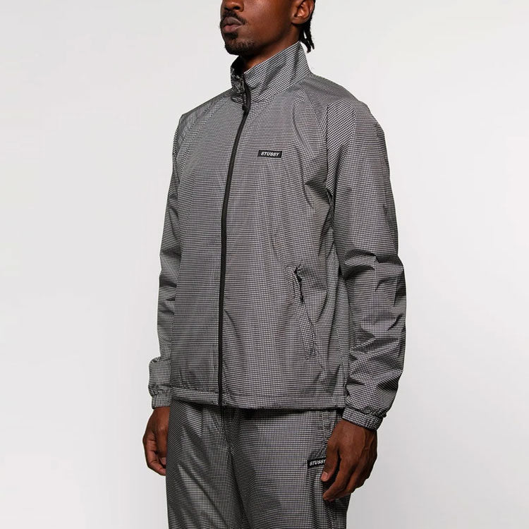 Men's Stussy Houndstooth Sports Black Jacket 115527
