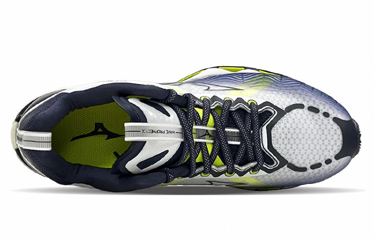 Mizuno Wave X 10 Shock Absorption Non-Slip Wear-resistant Low Tops White Green 'Black Yellow Blue' J1GC210029