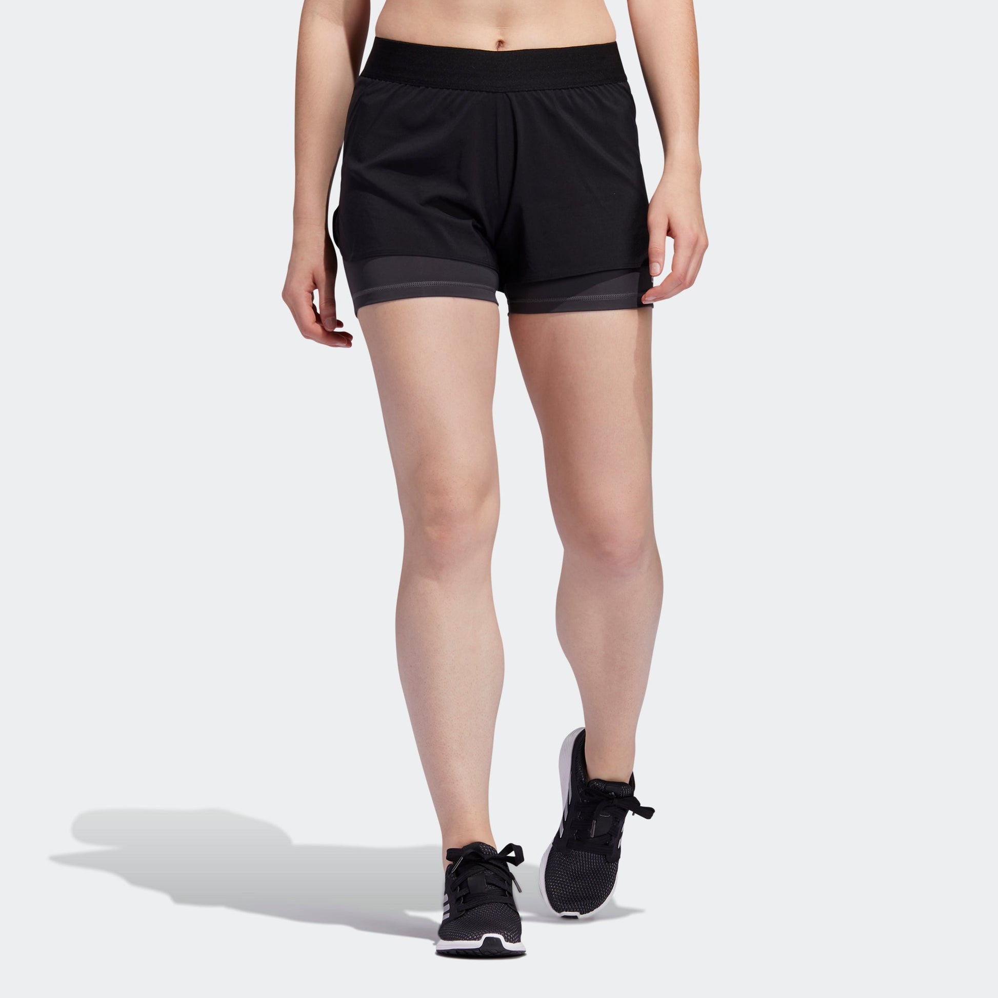 (WMNS) adidas Alphaskin Two-in-One Shorts Asia Sizing 'Black' FJ7130