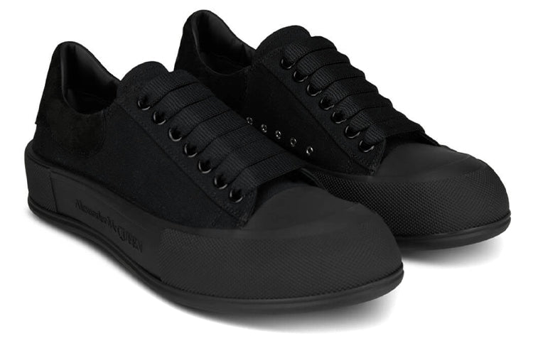 Alexander McQueen Deck Skate Plimsoll Lace Up 'Triple Black' 654594W4MV71000