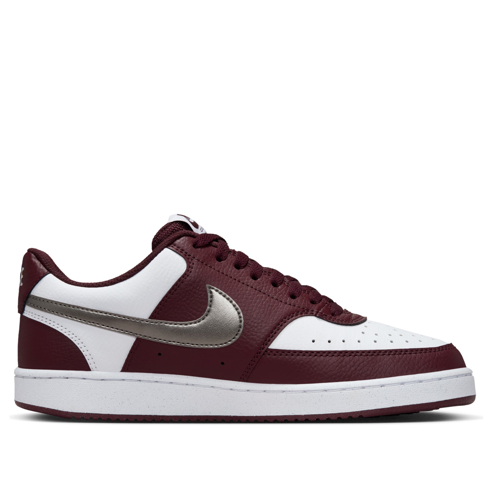 (WMNS) Nike Court Vision Low 'White Metallic Pewter Burgundy'  IM7647-100