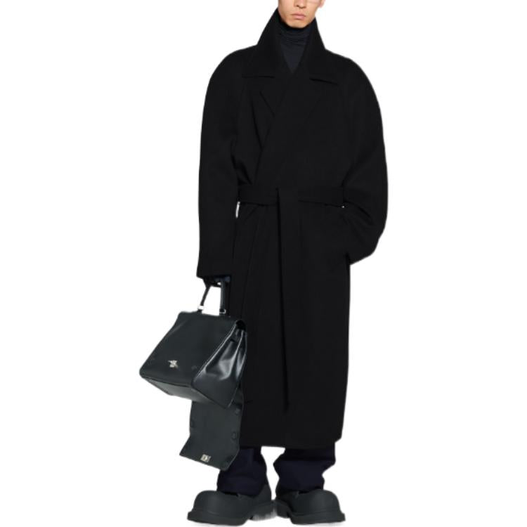 (WMNS) Balenciaga Raglan Coat 'Black' 725268TNU181000
