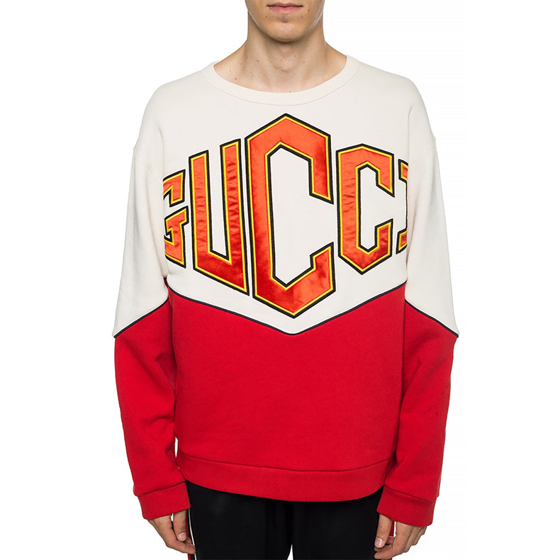 Gucci Splicing Embroidery Sports Male White Red 580820-XJBHJ-9829