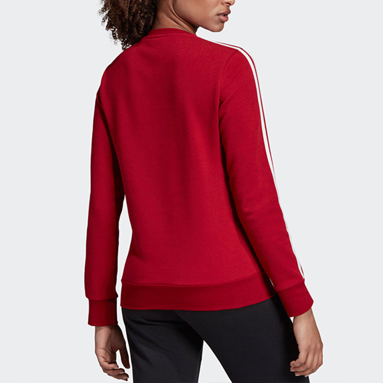 (WMNS) adidas Logo Printing Plus Fleece Round-neck Sweatshirt Red EK5591