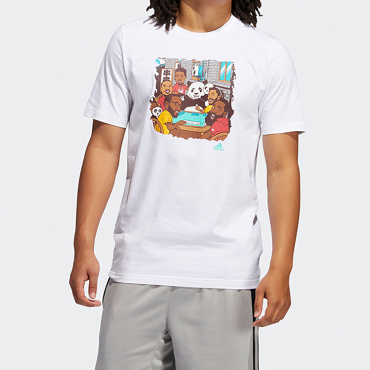 adidas Cartoon Printing Short Sleeve White GL4423