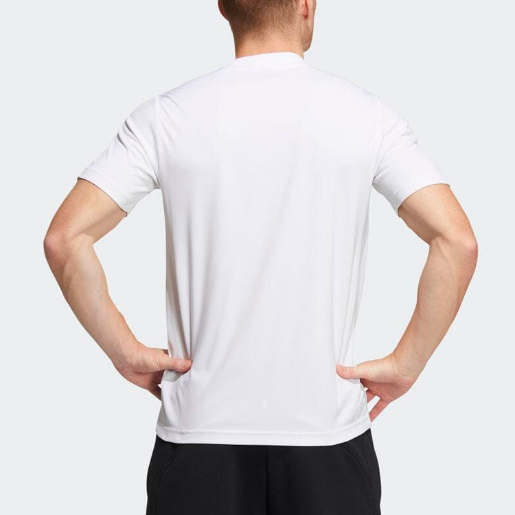Men's adidas Casual Breathable Round Neck Pullover Short Sleeve Japanese Version White T-Shirt HD0022