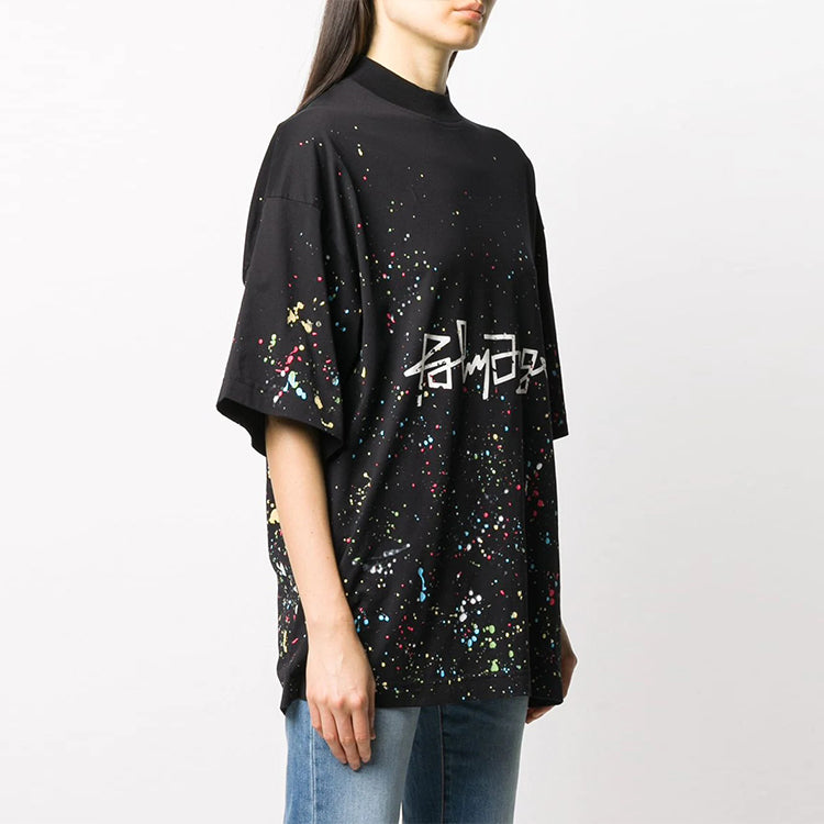 PALM ANGELS Logo Printing Short Sleeve Black PWAA017F20JER0061001