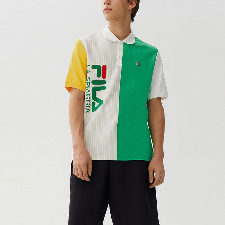 FILA Contrasting Colors Casual Short Sleeve polo Green F11M128165F-GN