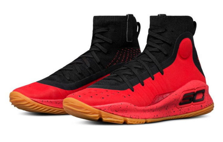 (GS) Under Armour Curry 4 Mid 'Red Black' 1295995-602