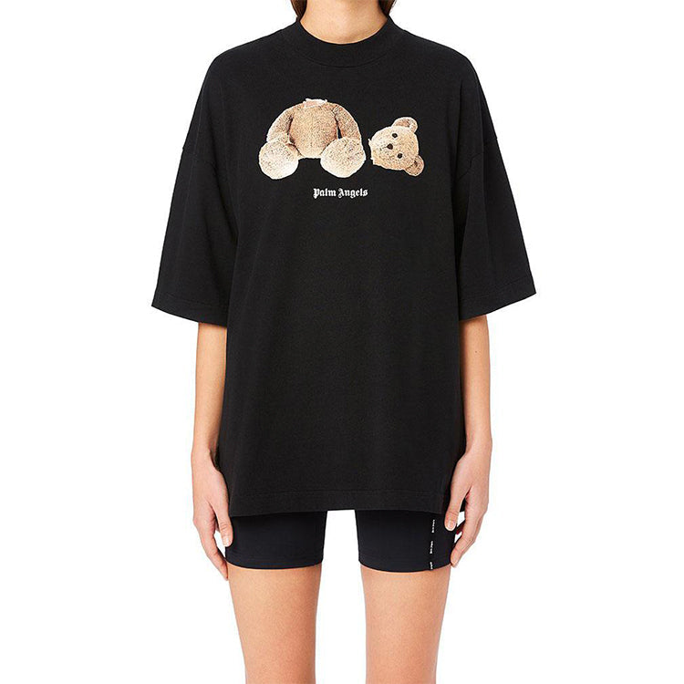 PALM ANGELS Bear Back logo Short Sleeve Black PWAA017S20JER0011060