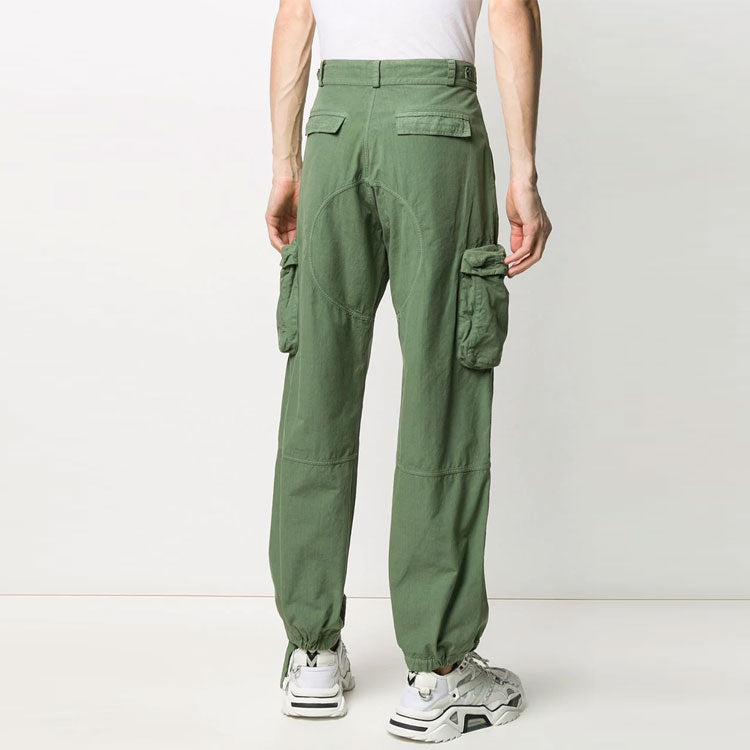 Off-White Multiple Pockets Bundle Feet Straight Long Pants Loose Fit Green OMCF012R20A660014300