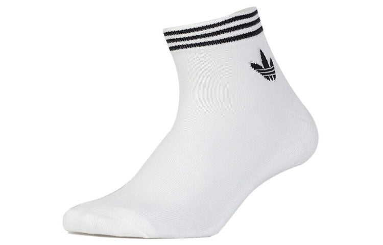 adidas originals Unisex Logo Printing Sports Socks 3 Packs White EE1152