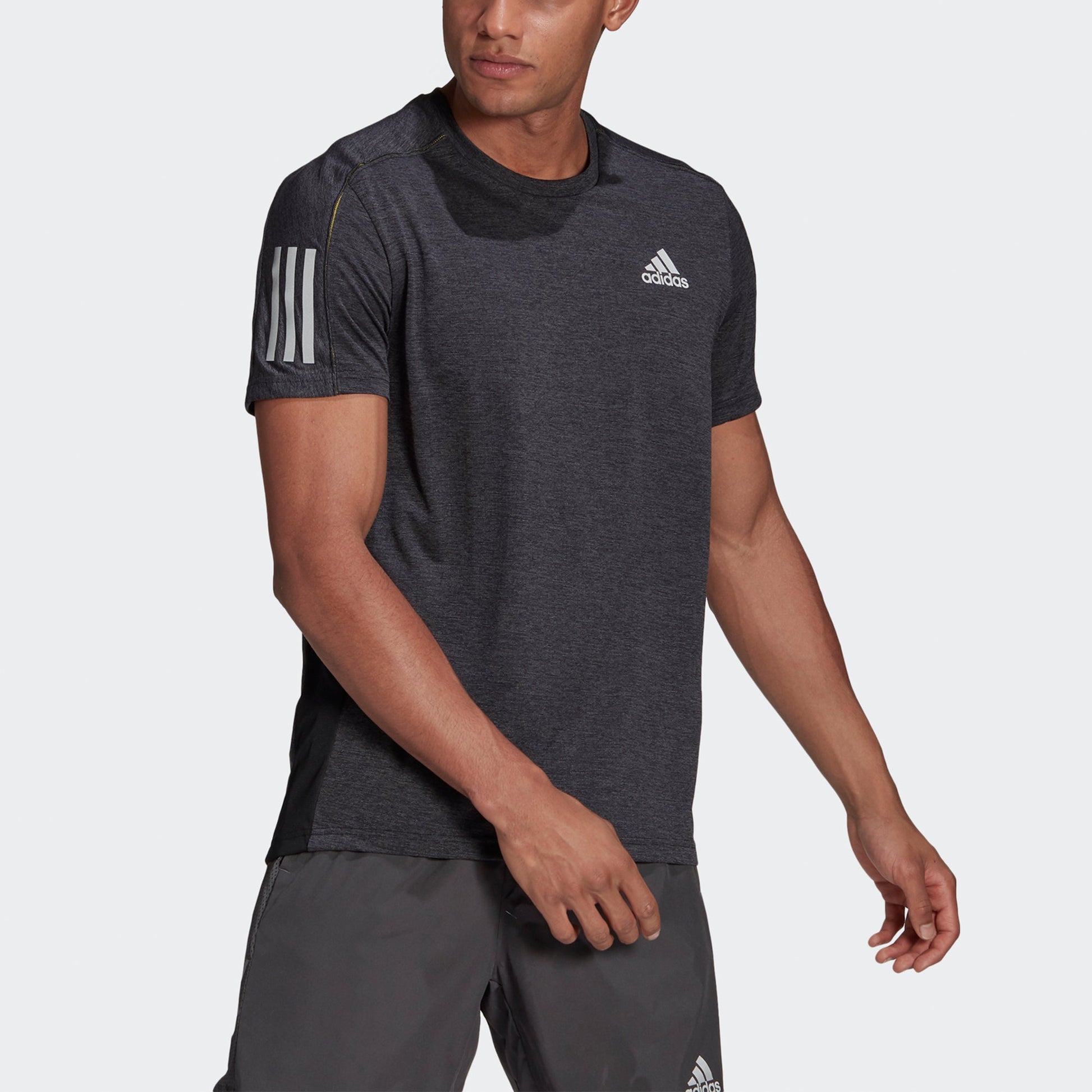 adidas Own The Run Tee Running Casual Sports Short Sleeve Black GK6059
