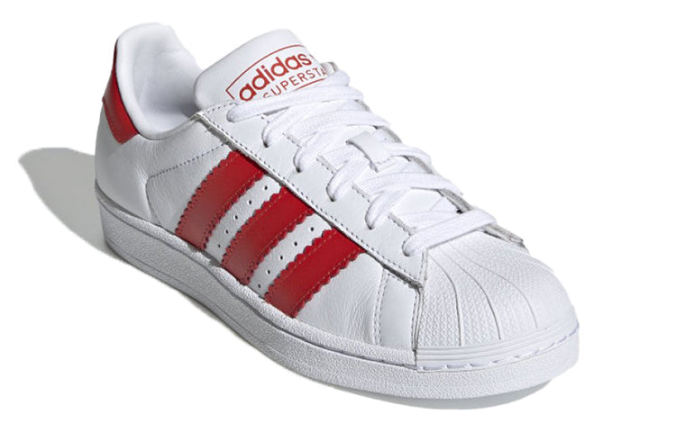 (WMNS) adidas originals Superstar Fat Stripes 'White Red' EE4024