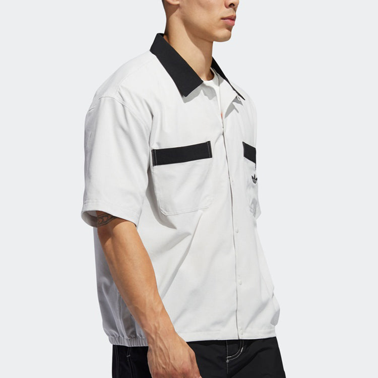 adidas originals Casual Cozy Short Sleeve Shirt Gray FM1416