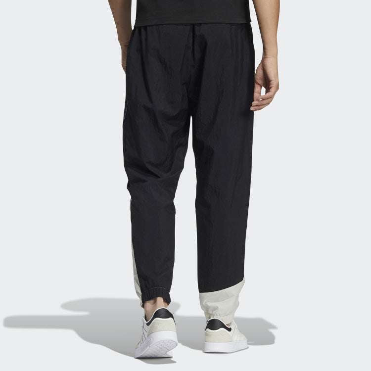Men's adidas neo Contrasting Colors Elastic Waistband Casual Sports Pants/Trousers/Joggers Black HH7688