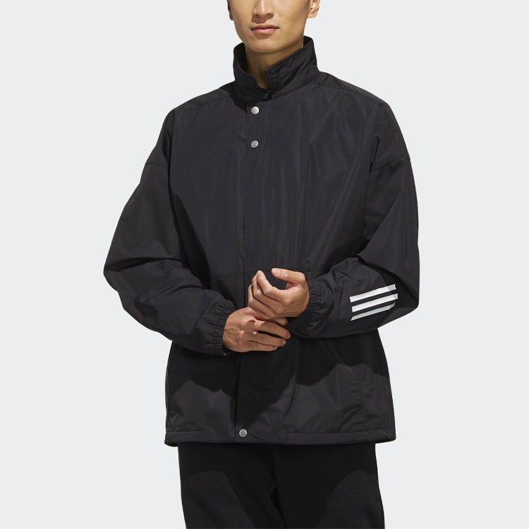 adidas M S2s Coach Jk Back Printing Sports Stand Collar Jacket Black ED1928