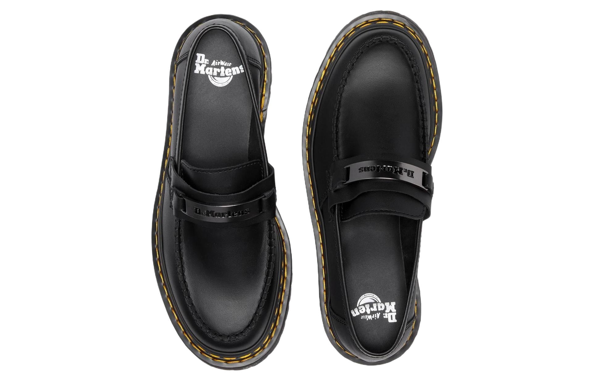 Dr. Martens Penton Bex Double Stitch Leather Loafers 'Black Poly Rip Stop + Element' 27876001