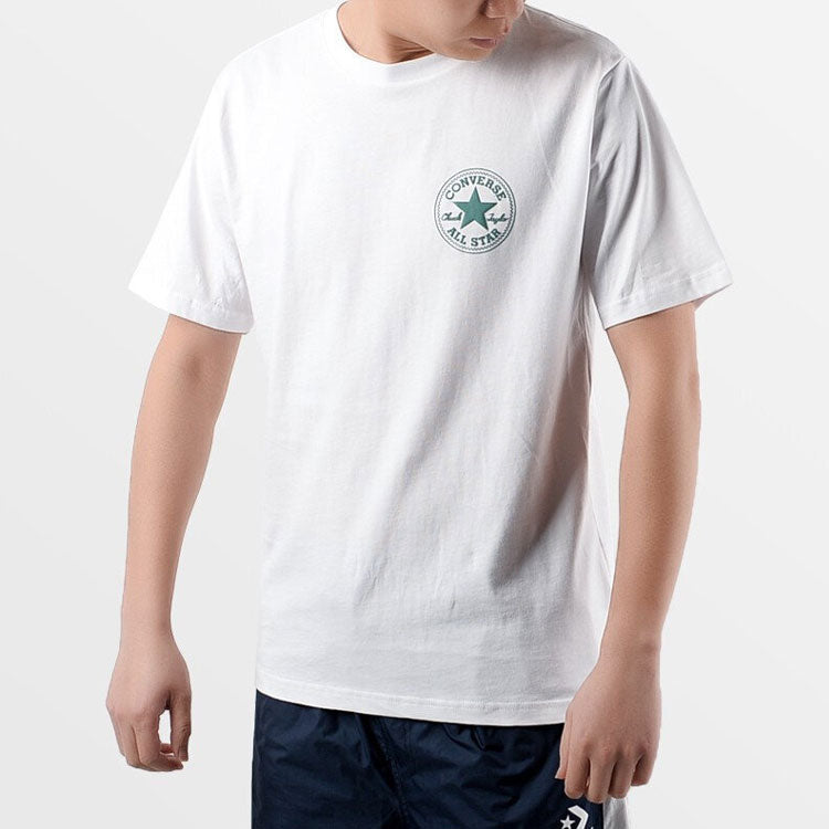 Men's Converse All Star Logo Printing Round Neck Sports Short Sleeve White 10021631-A02