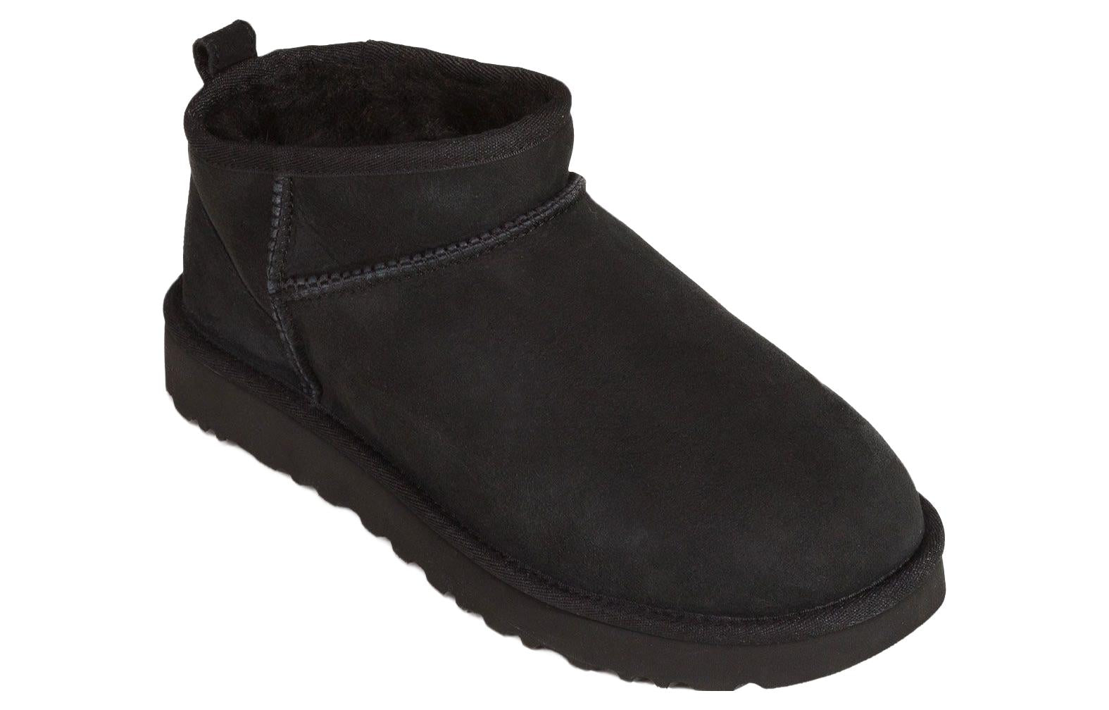 (WMNS) UGG Classic Ultra Mini Fleece Lined Brown 'Black' 1116109Y-BLK
