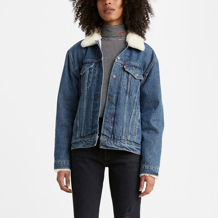 Levis Lamb Wool Denim Jacket Denim-Color 37620-0000