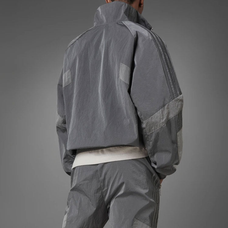 adidas originals Blue Version Series Casual Half Zipper Stand Collar Jacket Gray HD2233