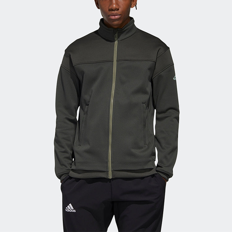 adidas M Knit Jkt Tennis Sports Stand Collar Jacket Brown FS3785
