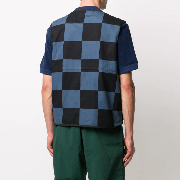 Men's Stussy Utility Vest Plaid Casual Cargo Sleeveless 115504