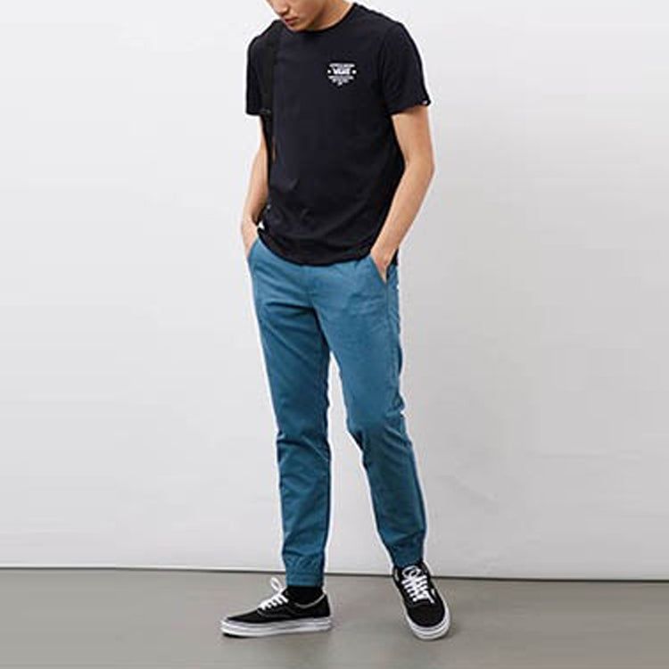 Men's Vans Alphabet Pattern Printing Loose Short Sleeve Black VN0A3ZN9BLK