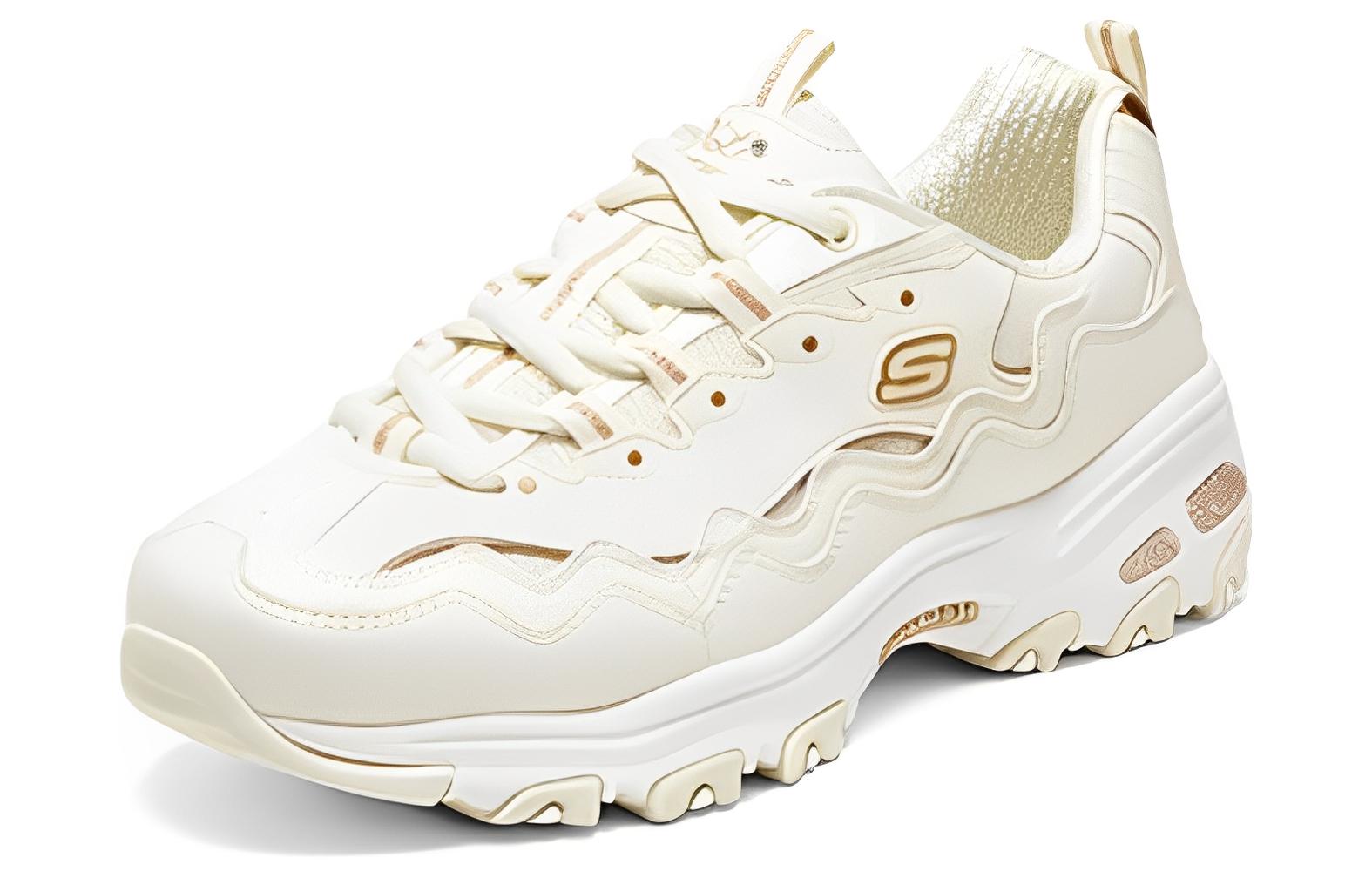 (WMNS) Skechers D'lites 1.0 Marathon Running Shoes 'Beige White' 896242-OFWT