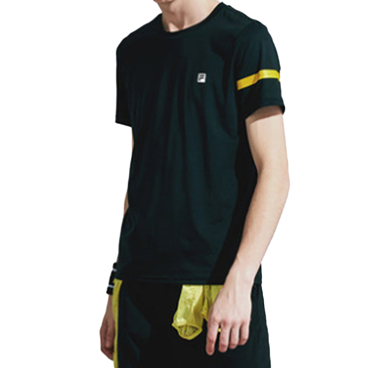 FILA Yellow Stripe Short Sleeve Black A11M021102F-BK