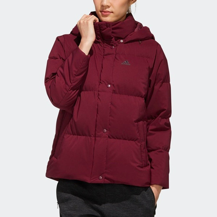 (WMNS) adidas Outdoor Short Hooded Down Jacket Purple EH3984