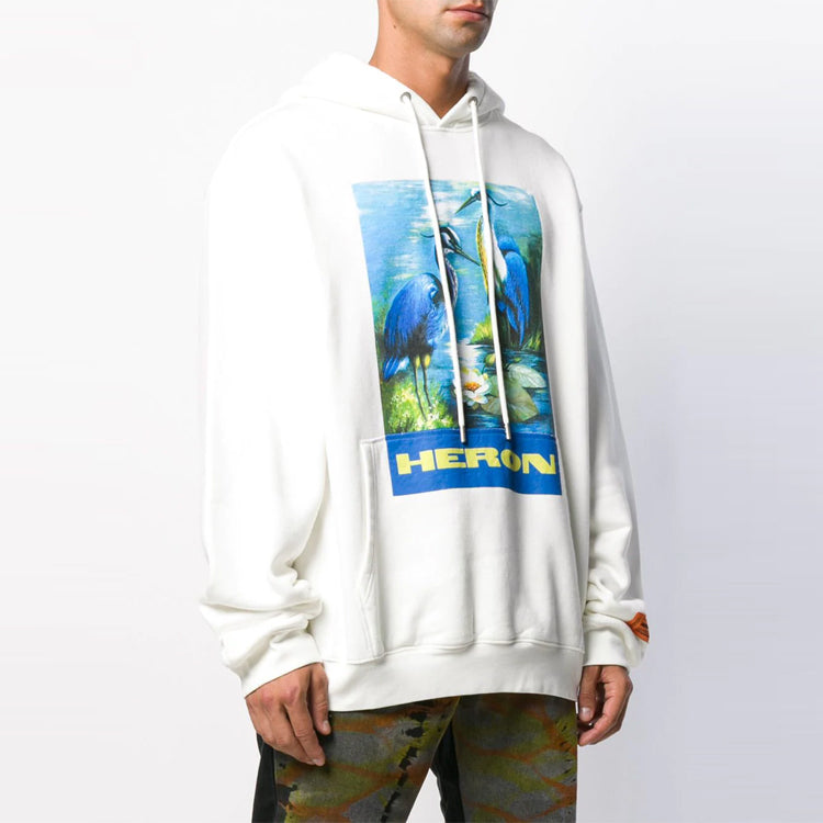 HERON PRESTON SS21 Herons Popover Hoodie 'White Multi-color' HMBB004F198080010288