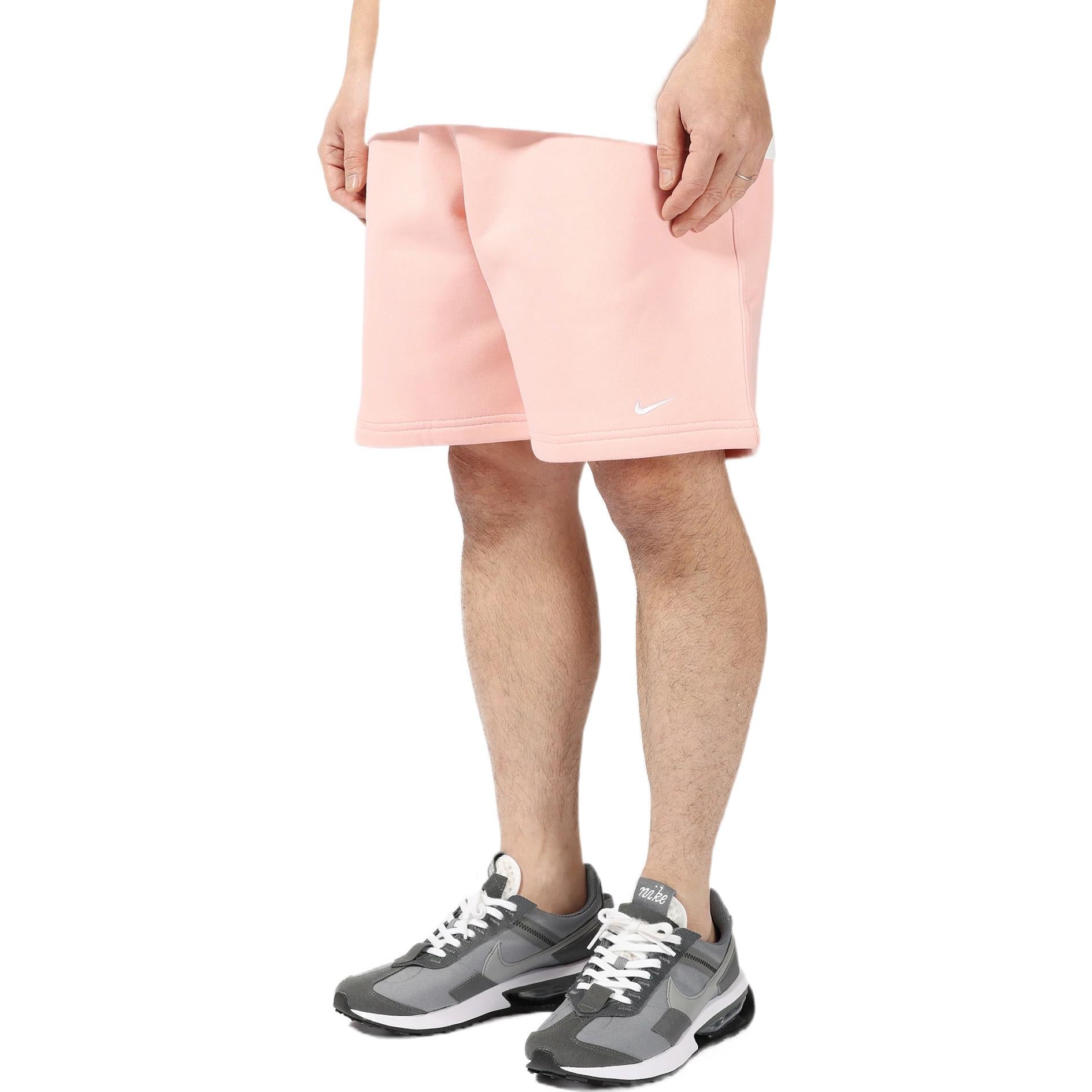 Nike Solo Swoosh Solid Color Casual Sports Straight Shorts Pink DV3056-697