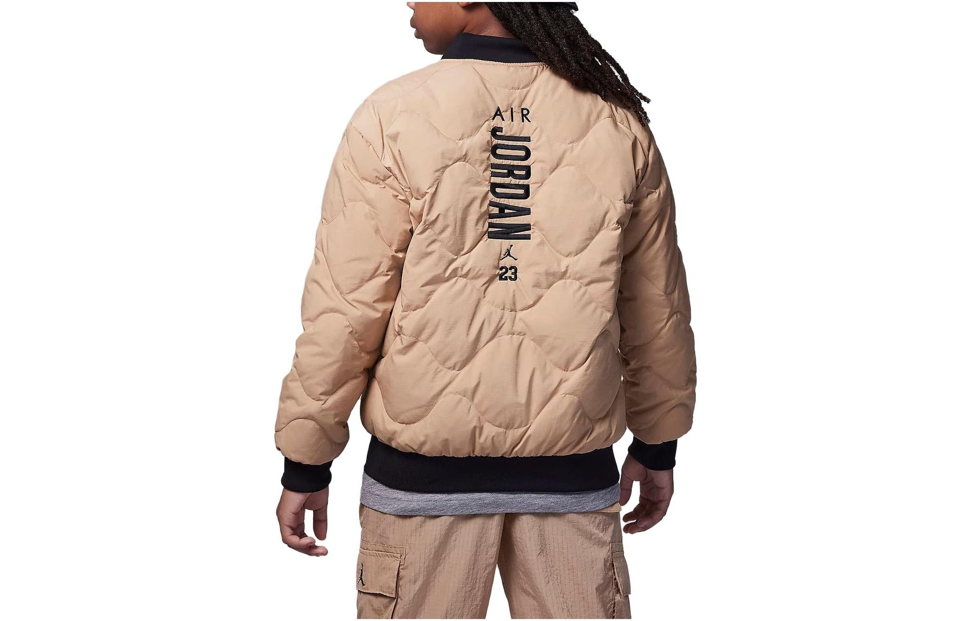 (GS) Air Jordan Casual Puffer Down Pocket Jacket 'Beige Brown' FZ6538-200