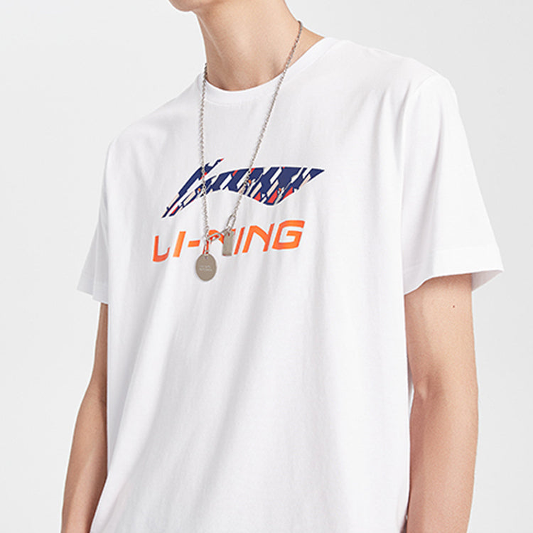 Li-Ning Sports Fashion Series Alphabet Sports Short Sleeve White AHSQ451-1