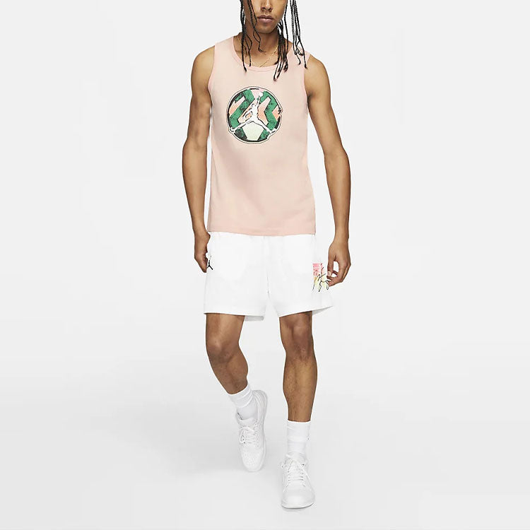 Air Jordan Printing Round Neck Sleeveless Vest Pink CZ8296-800