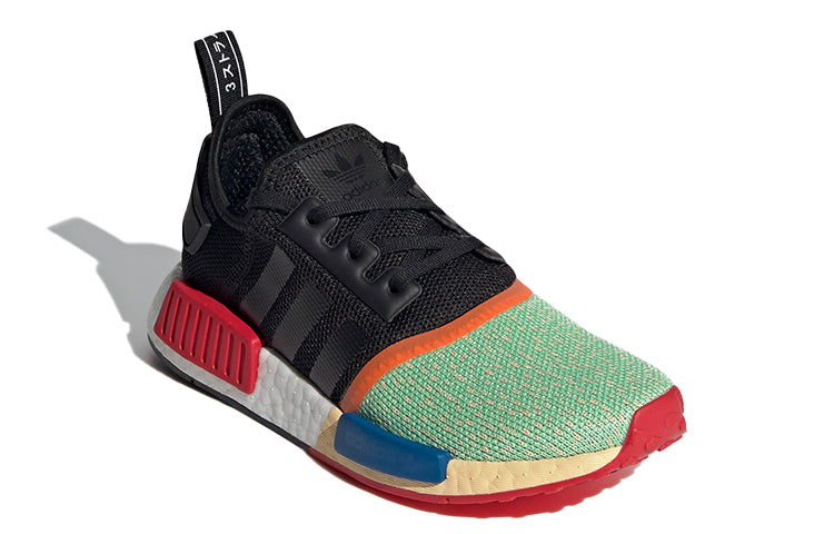 (GS) adidas originals NMD R1 J 'Black Green Red' FW1076