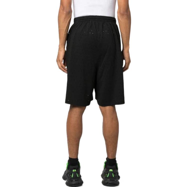 Balenciaga Perforated Elastic Waistband Shorts 'Black' 674591TMVD41000